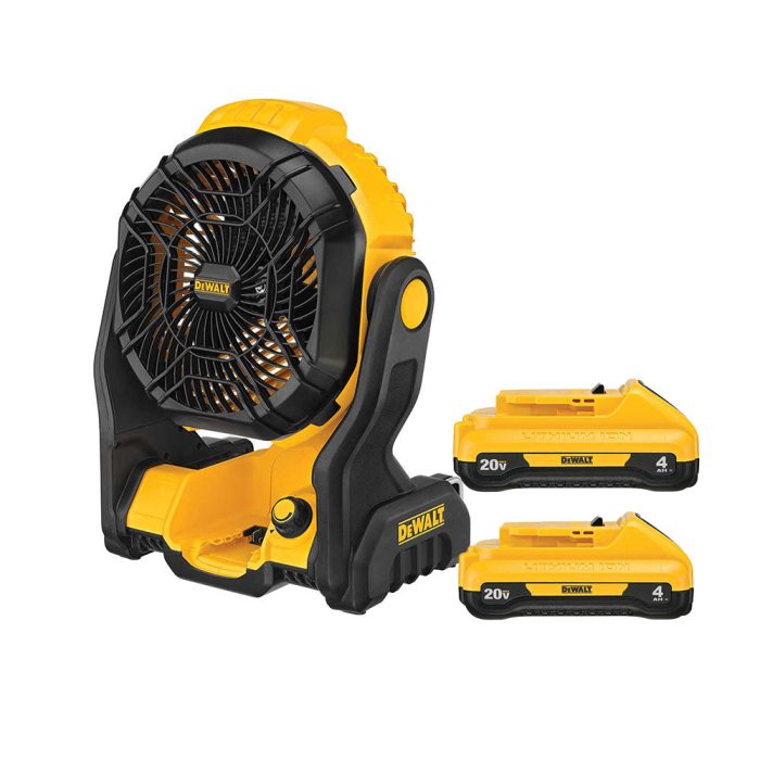 DeWALT DCE512B-KIT 20V Cordless Jobsite Fan w/ 4 Ah Dual Pack Battery - Image 1