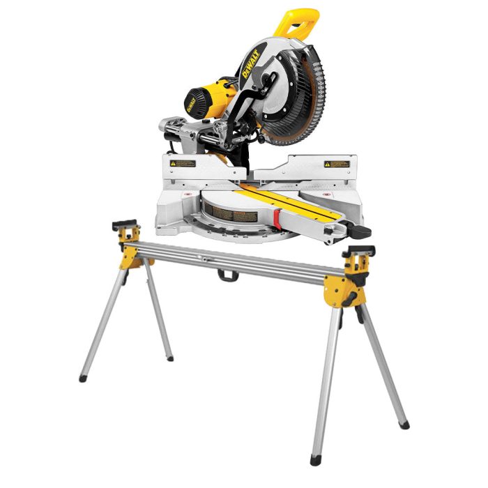 DeWALT DWS780-KIT 12" Corded Double Bevel Sliding Compound Miter Saw w/ Stand - Image 1