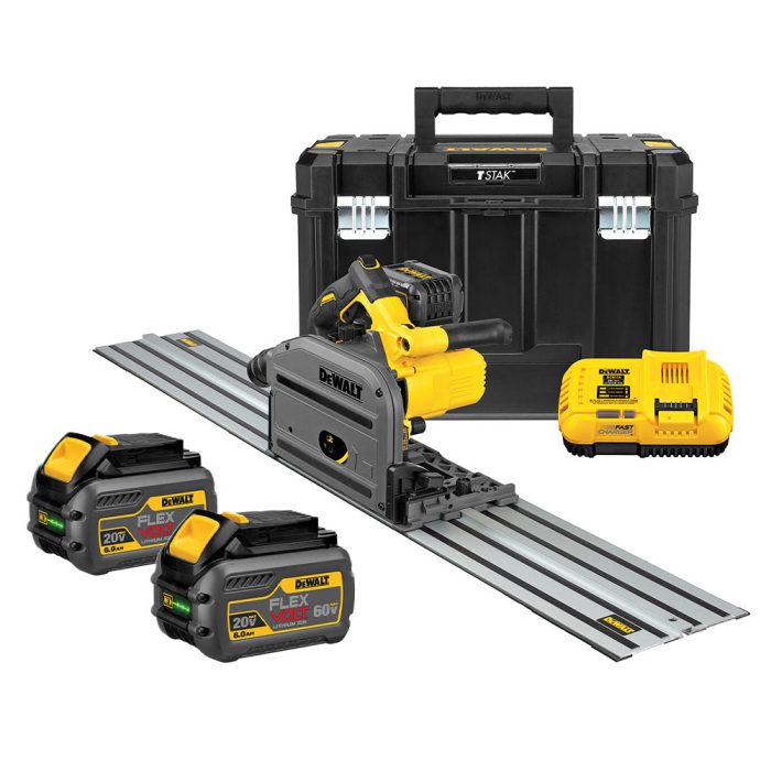 DeWALT DCS520ST1-KIT 60V 6-1/2"  Track Saw Kit w/ Track FLEXVOLT 6Ah Battery 2PK - Image 1