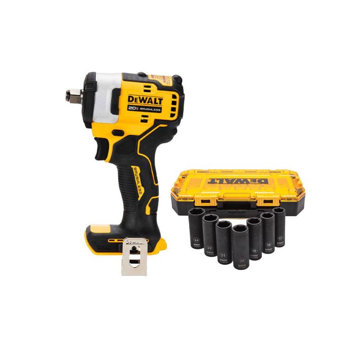DeWALT DCF911B-KIT 20V Cordless Impact Wrench w/ 1/2" Metric Socket Set - Image 1