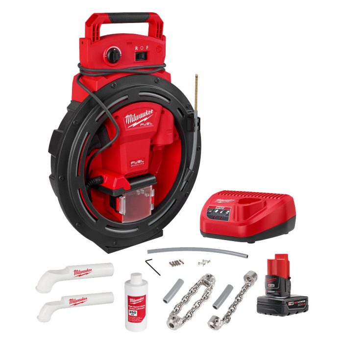 Milwaukee 2519-21 M12 FUEL 12V High Speed Chain Snake for 1-1/4"-2" Pipes - Image 1