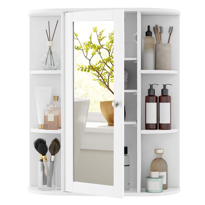 Giantex Medicine Cabinet, Bathroom Wall Cabinet with Mirror - Image 1
