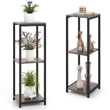 Giantex 3 Tier Tall Plant Stand Indoor, 36 Inch Corner Plant Holder with Metal Frame - 2 Pack