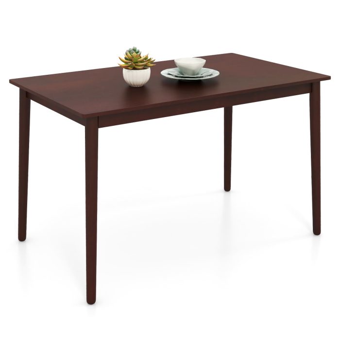 Giantex Dining Table for 4, Rectangular Kitchen Table, Mid Century Modern Dining Table with Rubber Wood Legs - Image 1