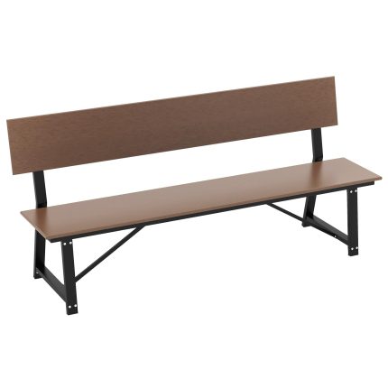 Giantex Outdoor Bench, 4-Person 72 Inches Garden Bench with Weatherproof HDPE Backrest & Seat - 1 Brown
