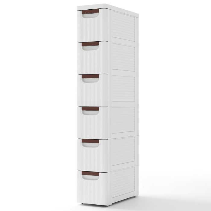 Giantex Storage Cart, Narrow Plastic Dresser, Rolling Organizer Cart for Office Classroom Bedroom - 1 6 Drawers - Image 1