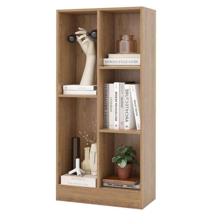 Giantex 5-Cube Bookcase Set of 1/2, Freestanding Bookshelf w/2 Anti-toppling Kits - 1 Natural - Image 1