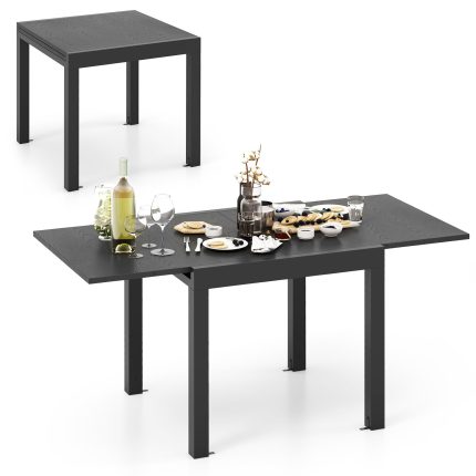 Giantex Expandable Aluminum Dining Table for 4-6 People, 31.5”-63” Extendable Patio Table