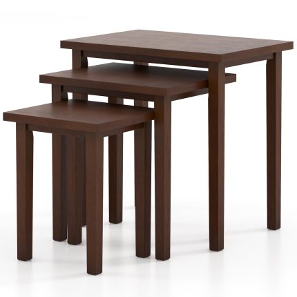 Giantex Nesting Tables Set of 3, Farmhouse Stacking Side Tables with Rubber Legs