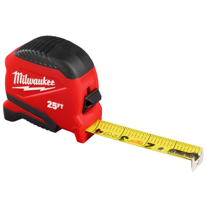 Milwaukee 48-22-1725 25' Compact Impact Resistant Tape Measure w/ Belt Clip - Image 1