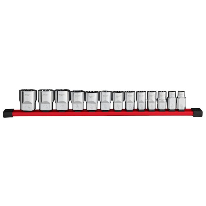 Milwaukee 48-22-9422 1/2" Drive 12-Point SAE Socket Set - 13 PC - Image 1