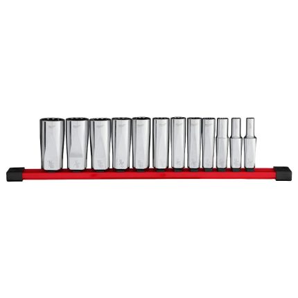 Milwaukee 48-22-9421 3/8" Drive 12-Point Deep Well SAE Socket Set - 12 PC