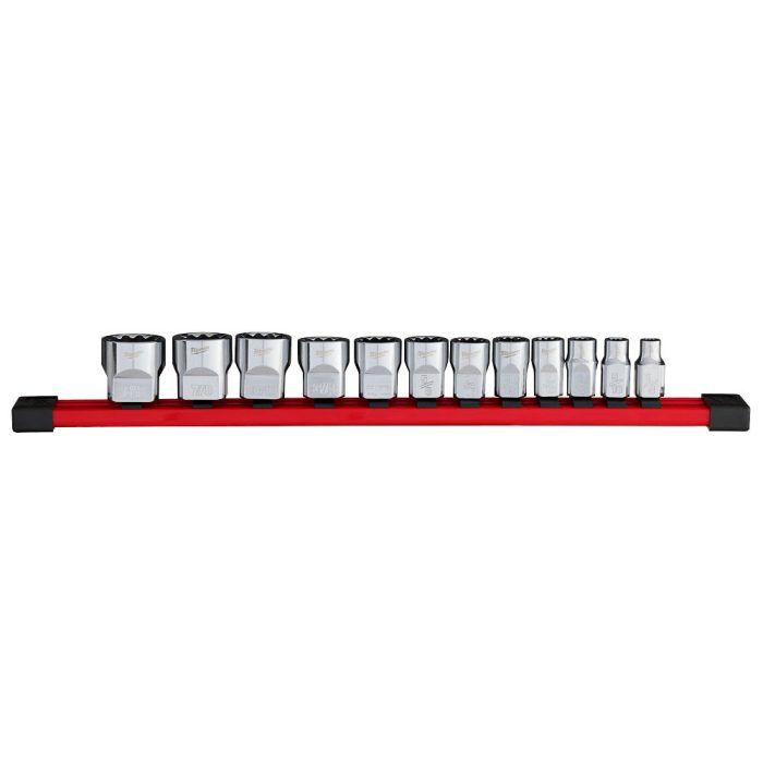 Milwaukee 48-22-9420 3/8" Drive 12-Point SAE Socket Set - 12 PC - Image 1