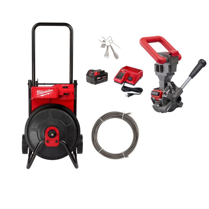 Milwaukee 2817A-21CD M18 18V Drum Machine w/3/8" Cable and Cable Drive Assembly - Image 1