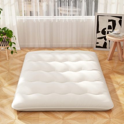 Giantex Japanese Floor Mattress, 4 Inch Futon Mattress with Washable Cover & Storage Bag - Beige Twin