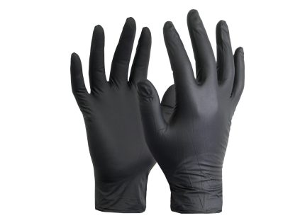 Black Nitrile Heavy Duty Powder Free Disposable Gloves 100 Per Box - Small