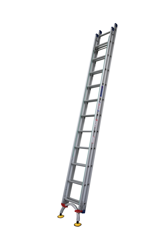 Pro-Series Extension Aluminium Ladders with Level Arc Fitted - Industrial Rated - Image 1