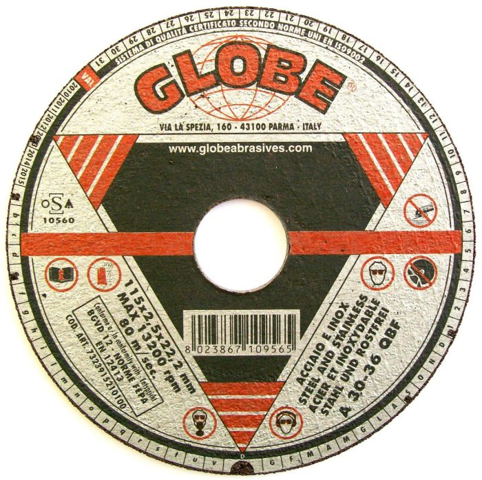 Globe Reinforced INOX Standard Cut Off Wheels - 178 x 2.5 x 22 - Image 1