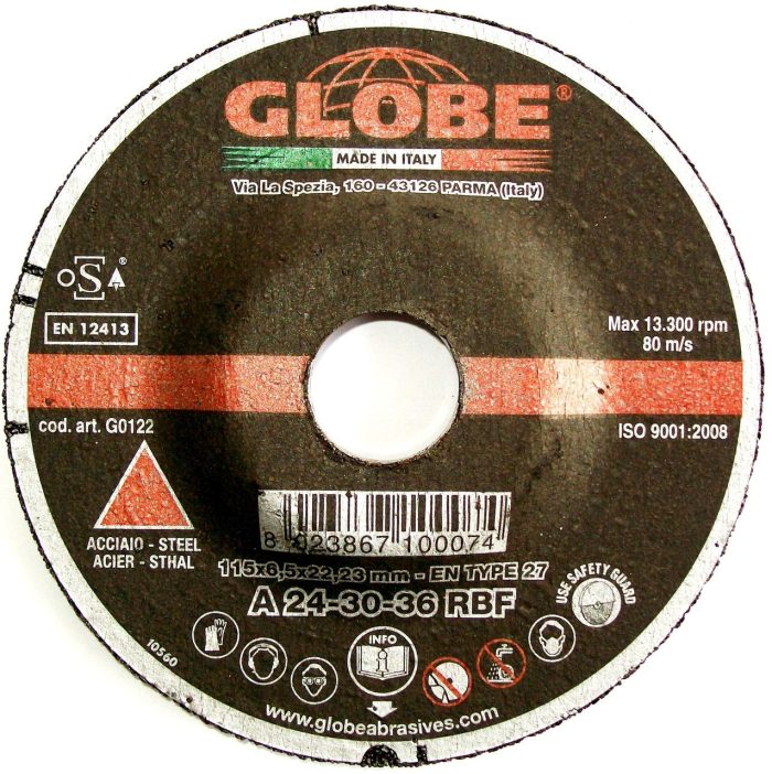 Globe Reinforced Depressed Centre Metal Grinding Discs - 230 x 7 x 22 - Image 1
