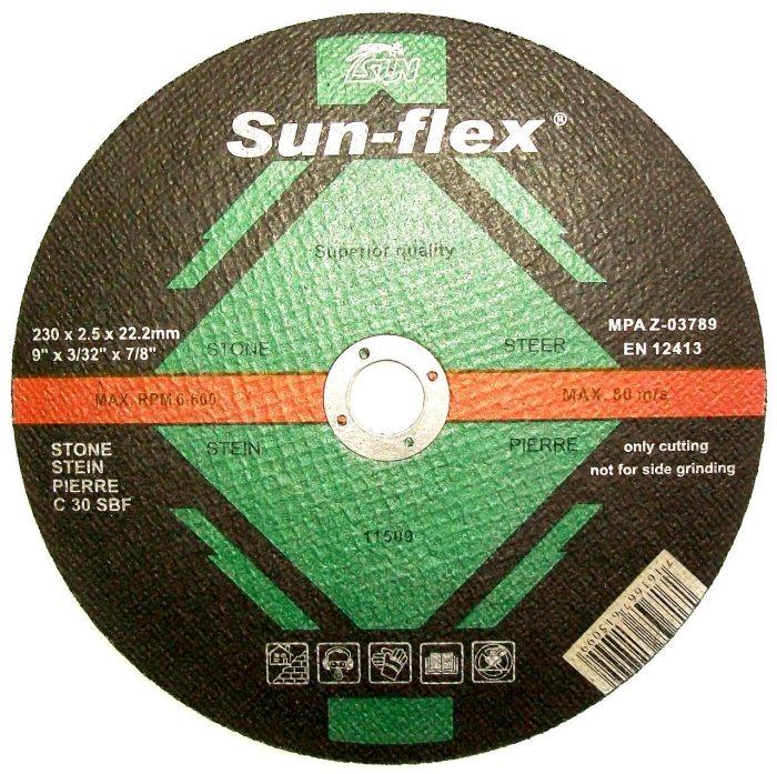 Sun-Flex Reinforced Masonry Cutting Wheels - 115 x 2.5 x 22 - Image 1