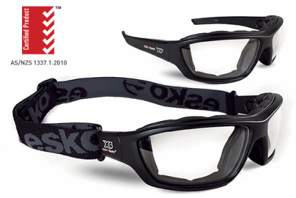Combat X4 Safety Glasses, Meets USA Military Ballistic Eyewear Standard. - Clear