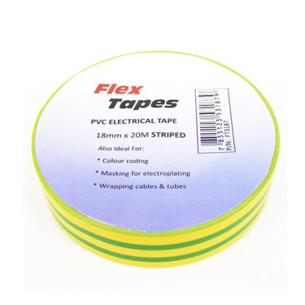 Flex PVC Insulating Tape 18mm x 20M - Yellow/Green
