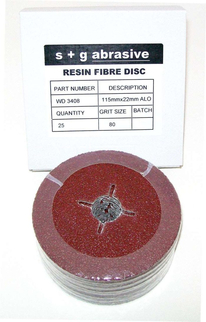 115mm Aluminium Oxide Fibre Discs, 25 Pack - 80 grit - Image 1