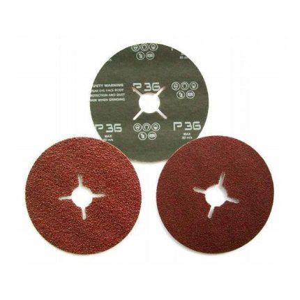 125mm Aluminium Oxide Fibre Discs, 25 Pack - 100 grit