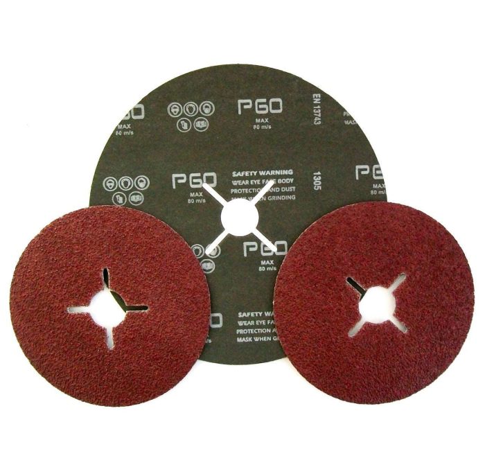178mm Aluminium Oxide Fibre Discs, 25 Pack - 120 grit - Image 1