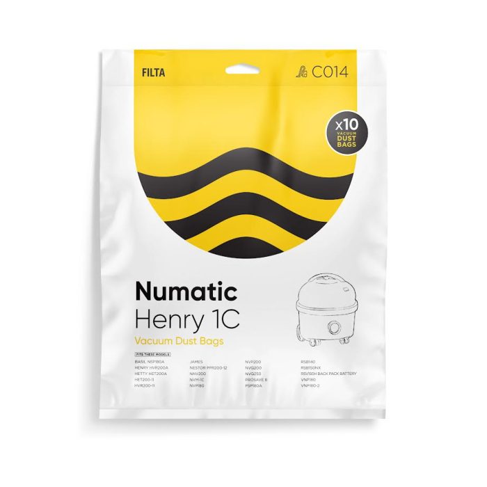 Numatic Microfibre Vacuum Bags - 10-15 Litres, 10 Packs - Image 1