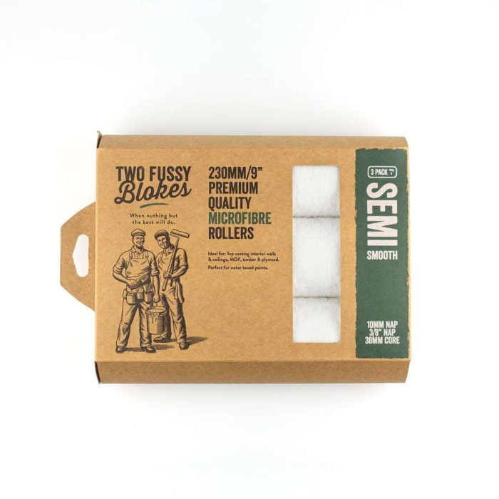230mm x 10mm Two Fussy Blokes Semi Smooth Microfibre Roller Sleeves - 3 Pack - Image 1