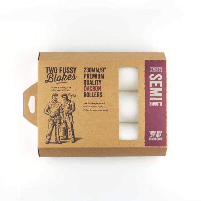 230mm x 10mm Two Fussy Blokes Dacron Roller Sleeves - Contractor 3 Pack - Image 1
