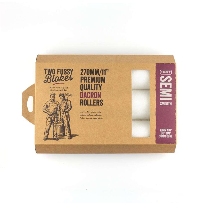 270mm x 10mm Two Fussy Blokes Dacron Roller Sleeve - Contractor 3 Pack - Image 1