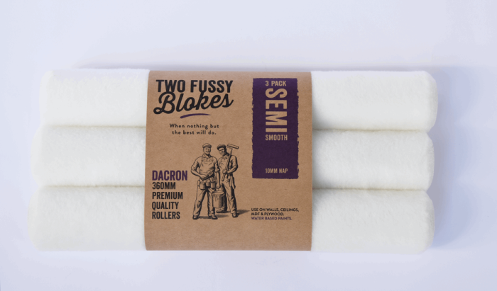 360mm x 10mm Two Fussy Blokes Dacron Jumbo 360mm Roller Sleeves- Contractor 3 Pack - Image 1