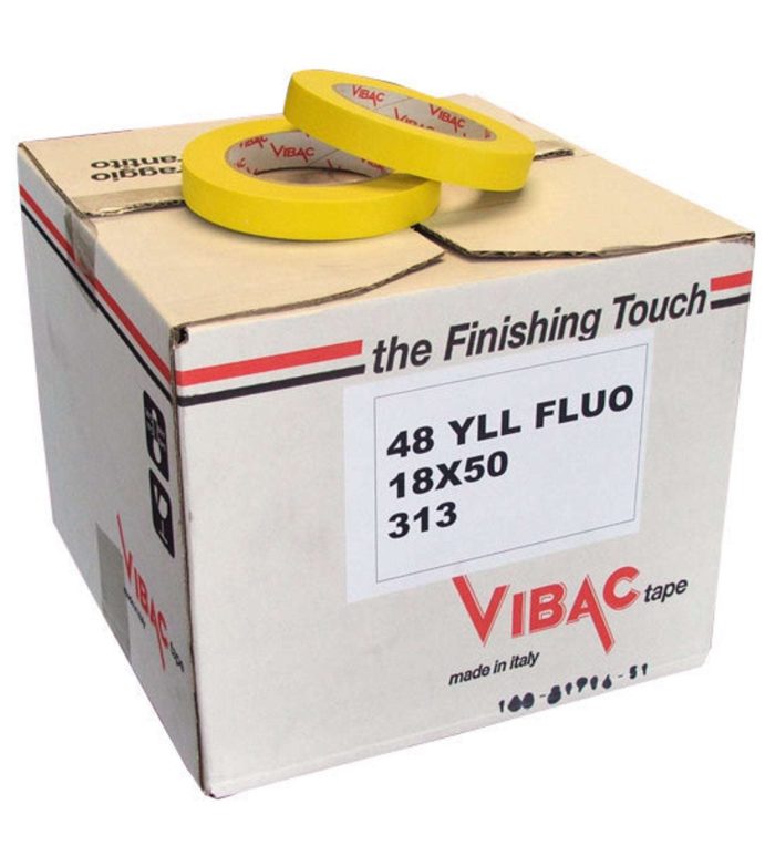 Box Lot 48 Rolls - 18mm Yellow Professional 5 Day Interior / Exterior Premium Masking Tape - Made In Italy - Image 1