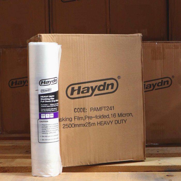 2500mm x 25m Buy A Box 12 Rolls Haydn Heavy Duty Masking Film - Image 1