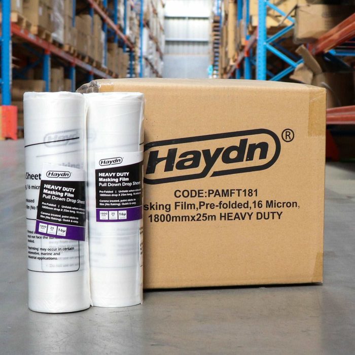 1800mm x 25m Buy A Box 12 Rolls Haydn Heavy Duty Masking Film - Image 1
