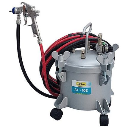 10 litre HD Industrial Pressure Pot On Castors Including 5m Hose Set And Industrial Spray Gun - 1.2