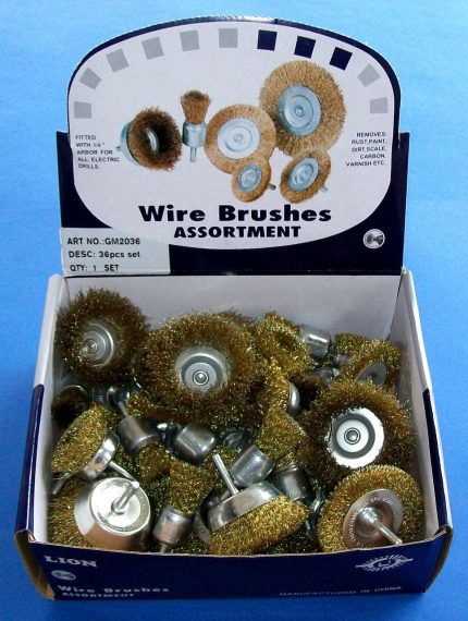 36 Piece Wire Brush Workshop Box Include Wire Cups, Wheels And End Brushes