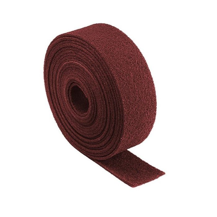 Maroon Fine Nylon Scourer Roll - 150mm x 10m - Image 1