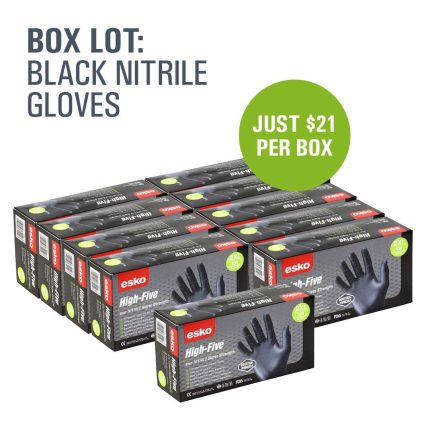 10 x Boxes of Black Nitrile Heavy Duty Powder Free Disposable Gloves 100 Per Box - Small