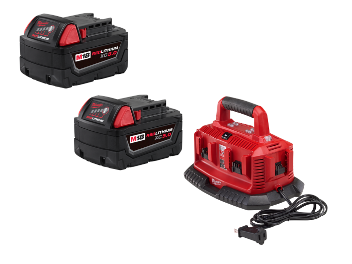 Milwaukee 48-59-1806BT5 M18 Six Pack Charger w/ XC5.0 Extended Battery - 2 PK - Image 1