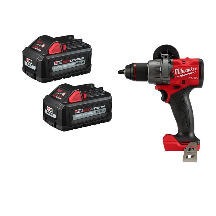 Milwaukee M18 Hammer Drill w/ REDLITHIUM HIGH OUTPUT XC6.0 Battery - 2 PK - Image 1