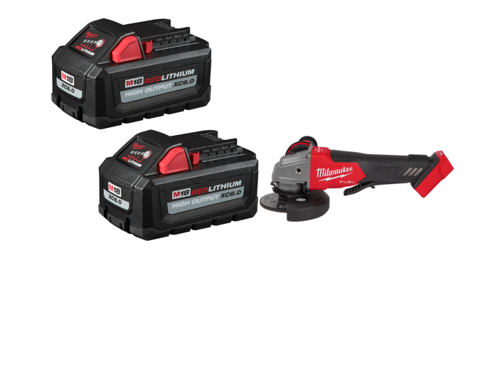 Milwaukee 2880-20BT6 M18 Paddle Switch Grinder w/ XC6.0 Battery - 2 PK - Image 1