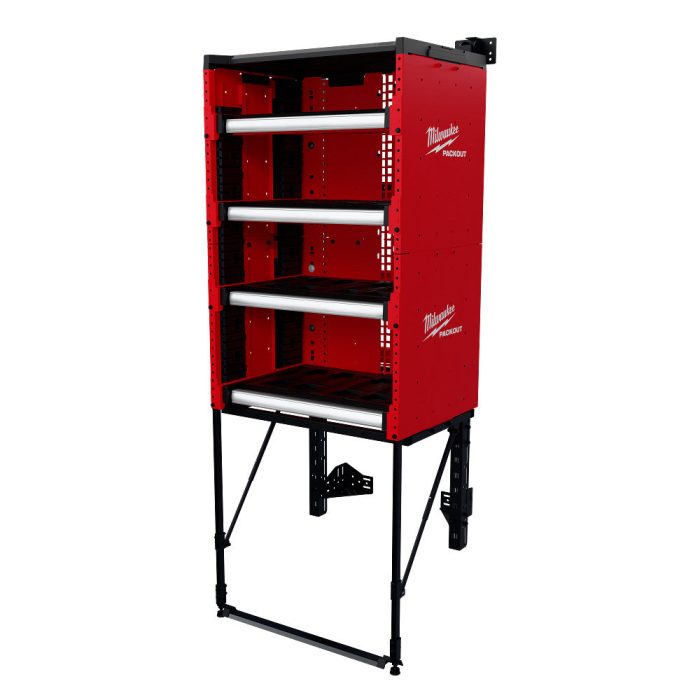 Milwaukee 48-21-8070 PACKOUT Modular Storage System Rack Kit w/ Sliding Drawers - Image 1