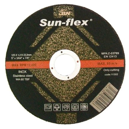Sun-Flex Reinforced Cutting THIN INOX Wheels - 100 x 1.6 x 16
