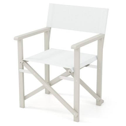 Giantex Set  Folding Director Chairs, Lightweight Patio Camping Chair with Acacia Wood Frame & Oxford Fabric Seat - 1