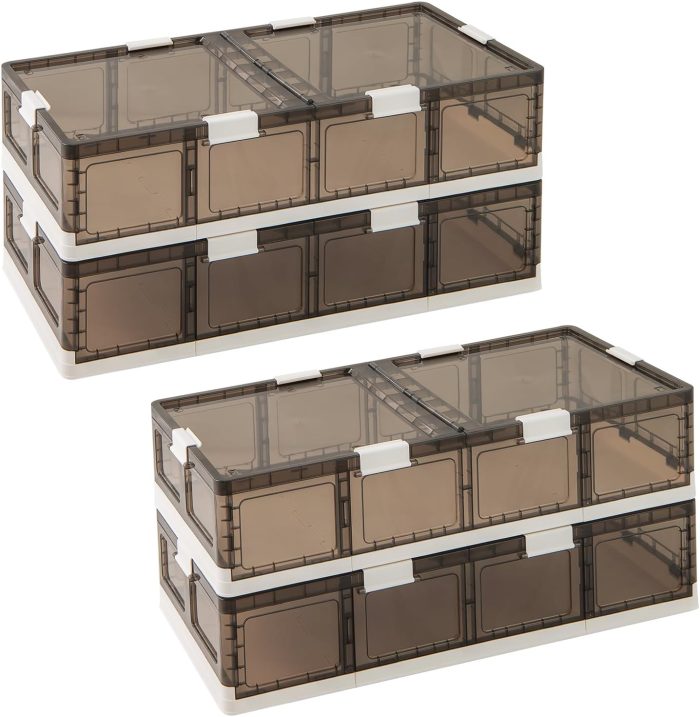 Giantex 26.5Gal Under Bed Storage Containers, 2/4 Pack Stackable Rolling Plastic Storage Boxes with Wheels & Lids - 2 - Image 1