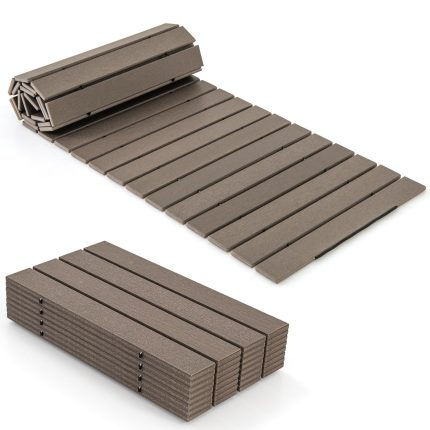 Giantex 8 FT Garden Pathway, Waterproof HDPE Outdoor Walkway with Non-Slip Surface - 21.5''W