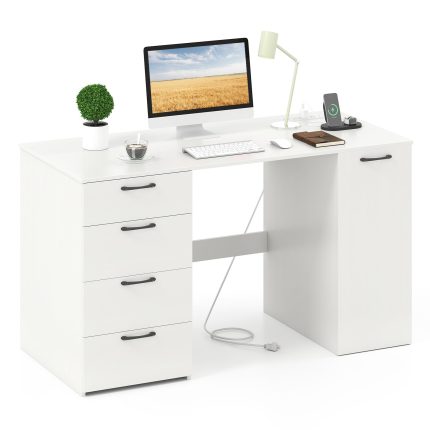 Giantex Computer Desk with Drawers 53 Inch - White